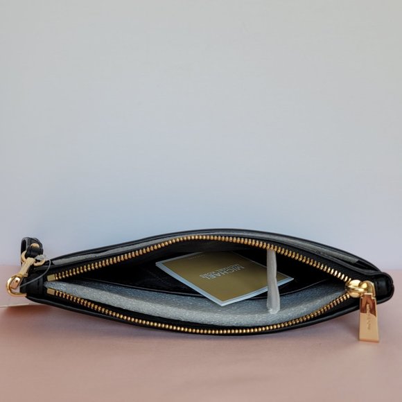 MICHAEL KORS Jet Set Charm Signature Logo Wristlet/Pouch- Black Multi ⭐ - Picture 12 of 16